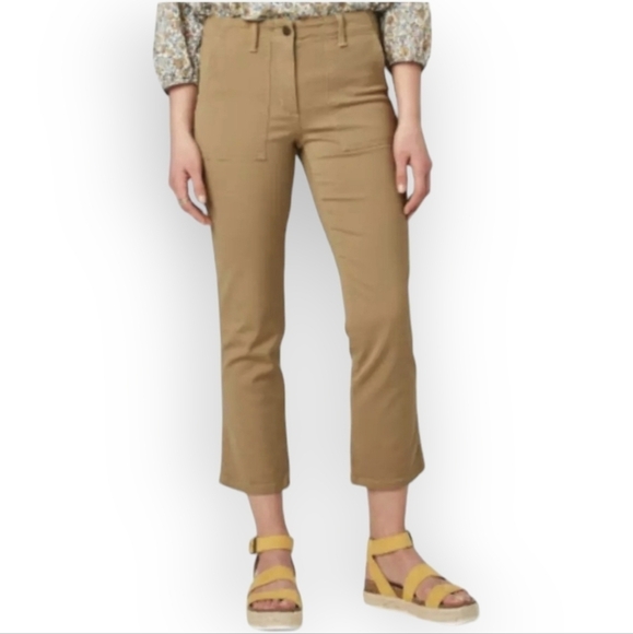 UNIVERSAL THREAD Crop Khaki Pants Women 12 High Rise Straight Vintage Stretch‎ - Picture 1 of 16
